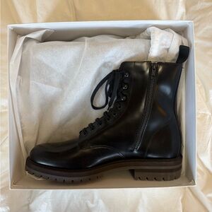 Common Projects Black Leather Lace-Up Boots